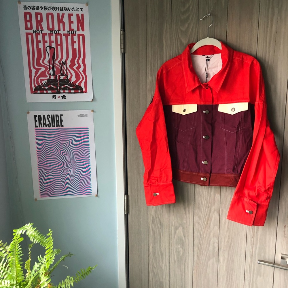 Stunningly Unique Colorblocked Jean Jacket